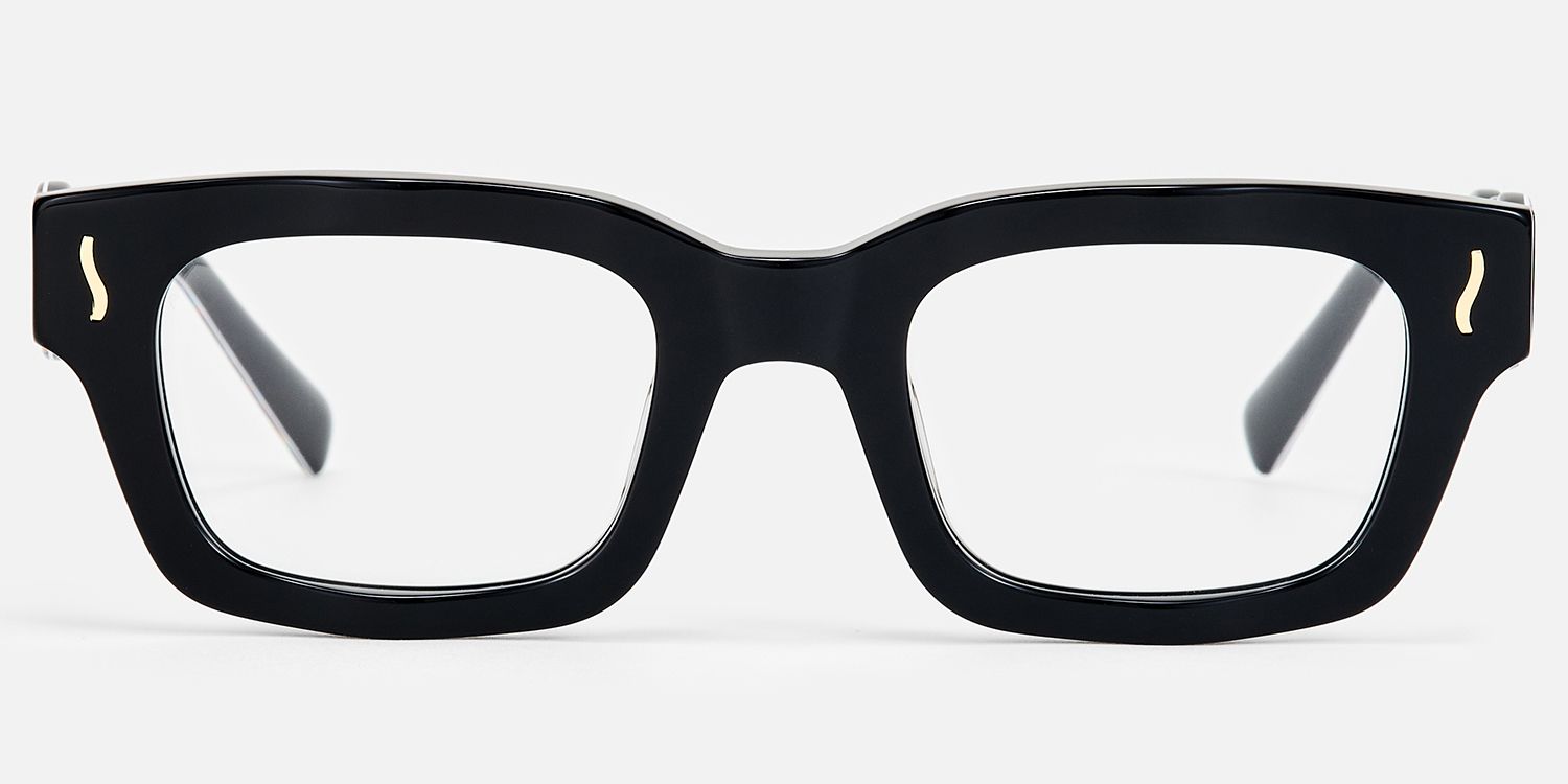 Wave - Rectangle Black Eyeglasses product detail 2