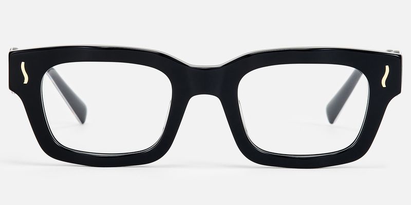 Wave - Rectangle Black Eyeglasses