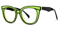 Feivel - Cat Eye Green Eyeglasses | Vooglam Front View