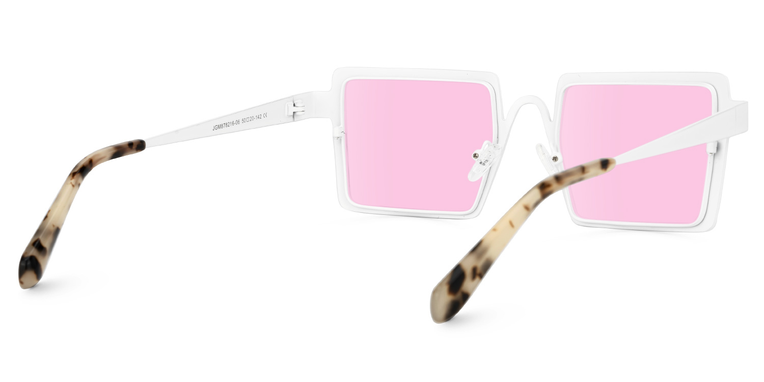 Cairbre - Rectangle White Sunglasses - 3