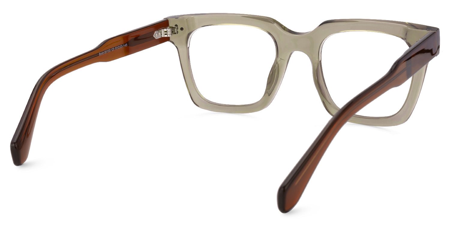 Ichtaca - Rectangle Champagne Eyeglasses | Vooglam Side View