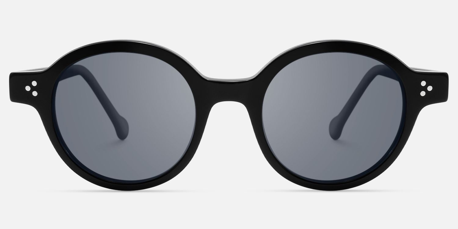 Obsidian - Round Black Sunglasses | Vooglam Angle View
