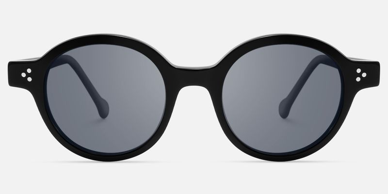 Obsidian - Round Black Sunglasses | Vooglam