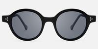 Obsidian - Round Black Sunglasses | Vooglam Angle View