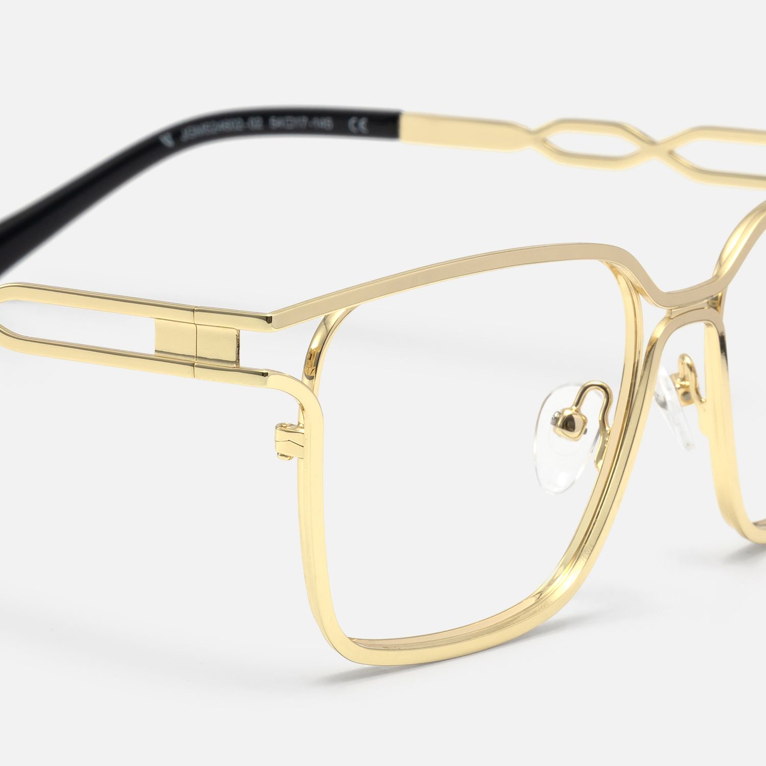 Frenzy - Rectangle Gold Eyeglasses | Vooglam Design Details