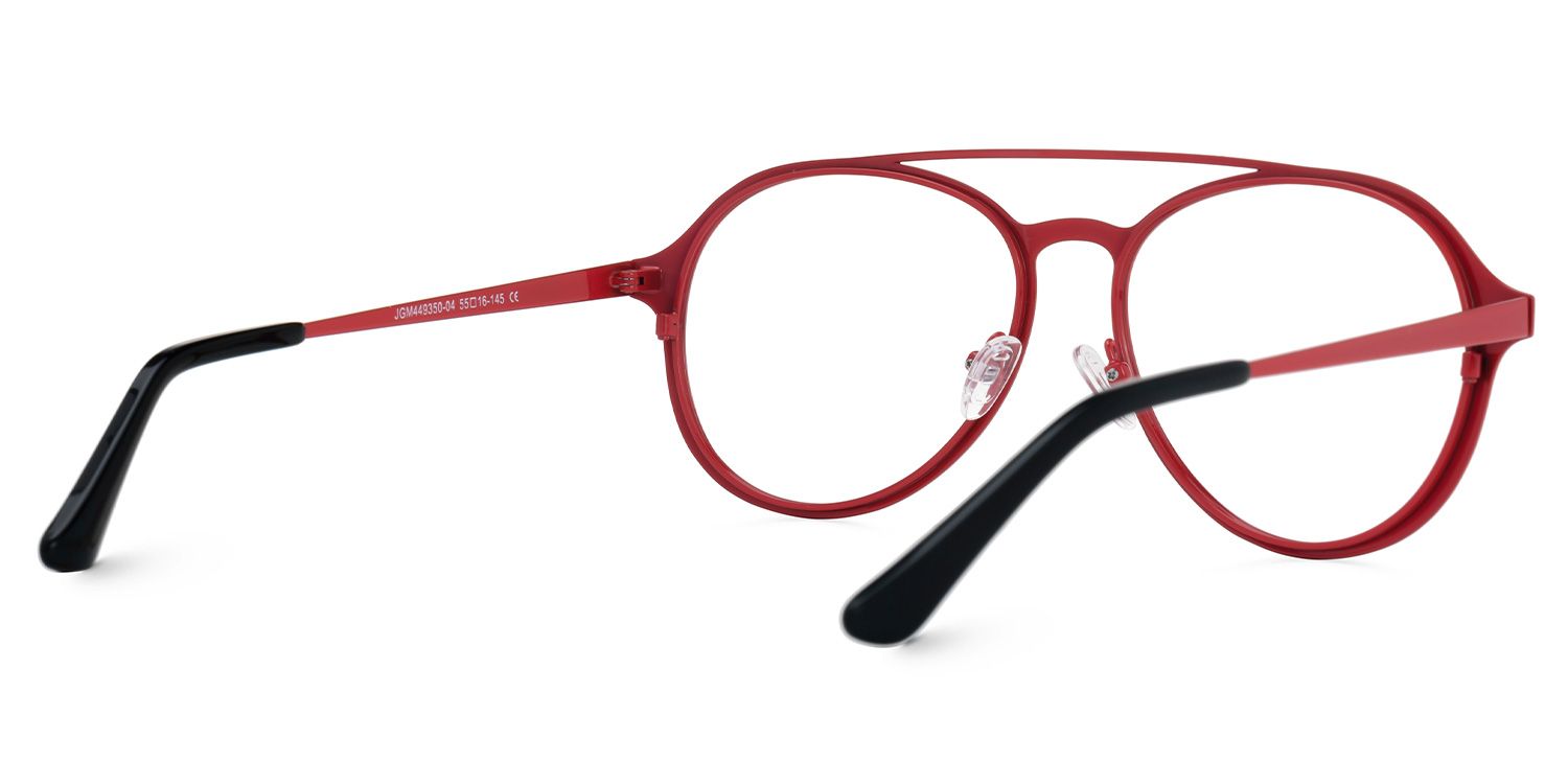 Ellasyn - Aviator Red Eyeglasses | Vooglam Side View