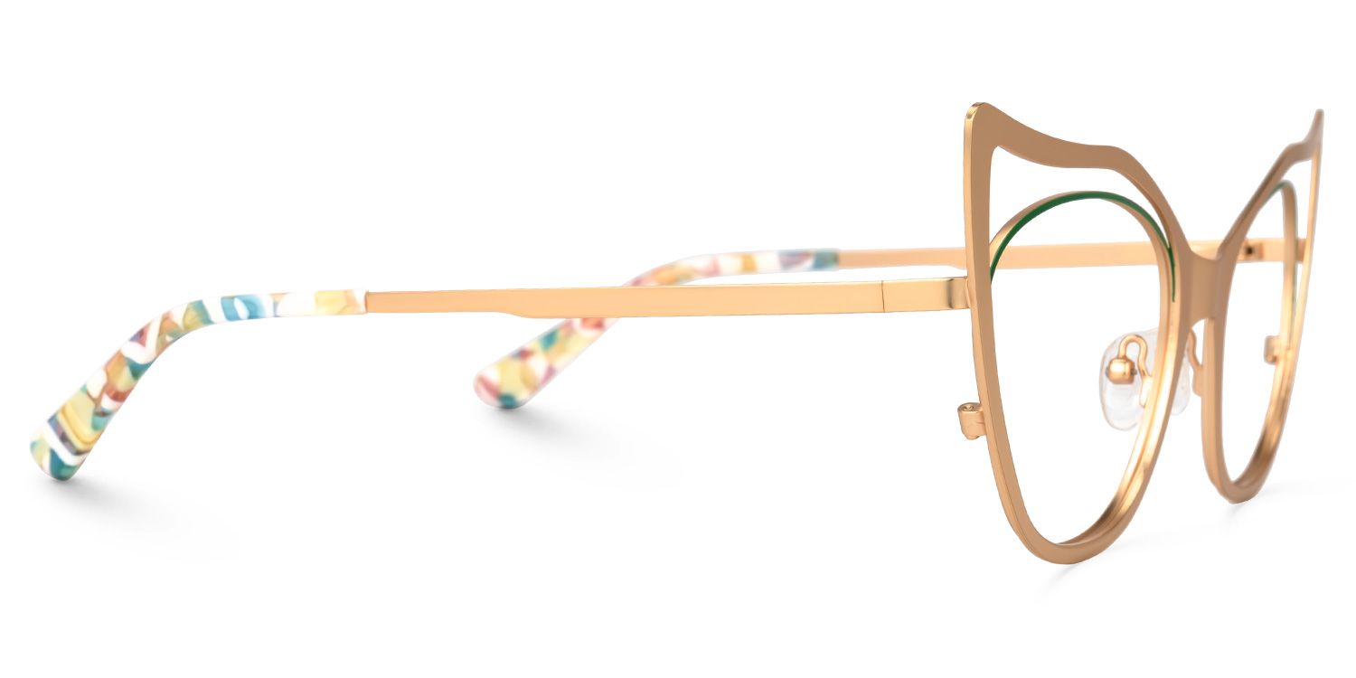 Baina - Cat Eye Gold Eyeglasses | Vooglam 4