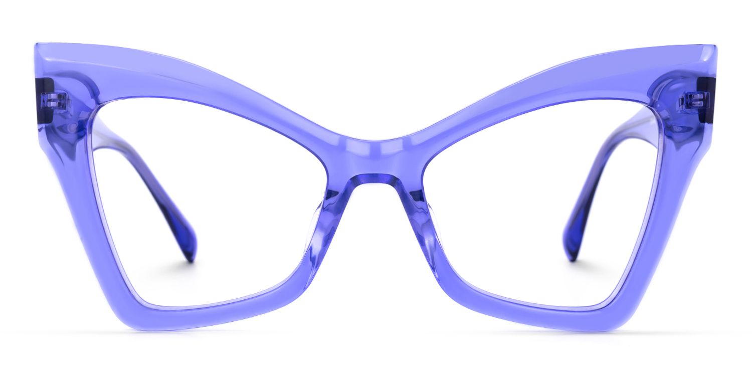 Izehar - Cat Eye Purple Eyeglasses | Vooglam Angle View