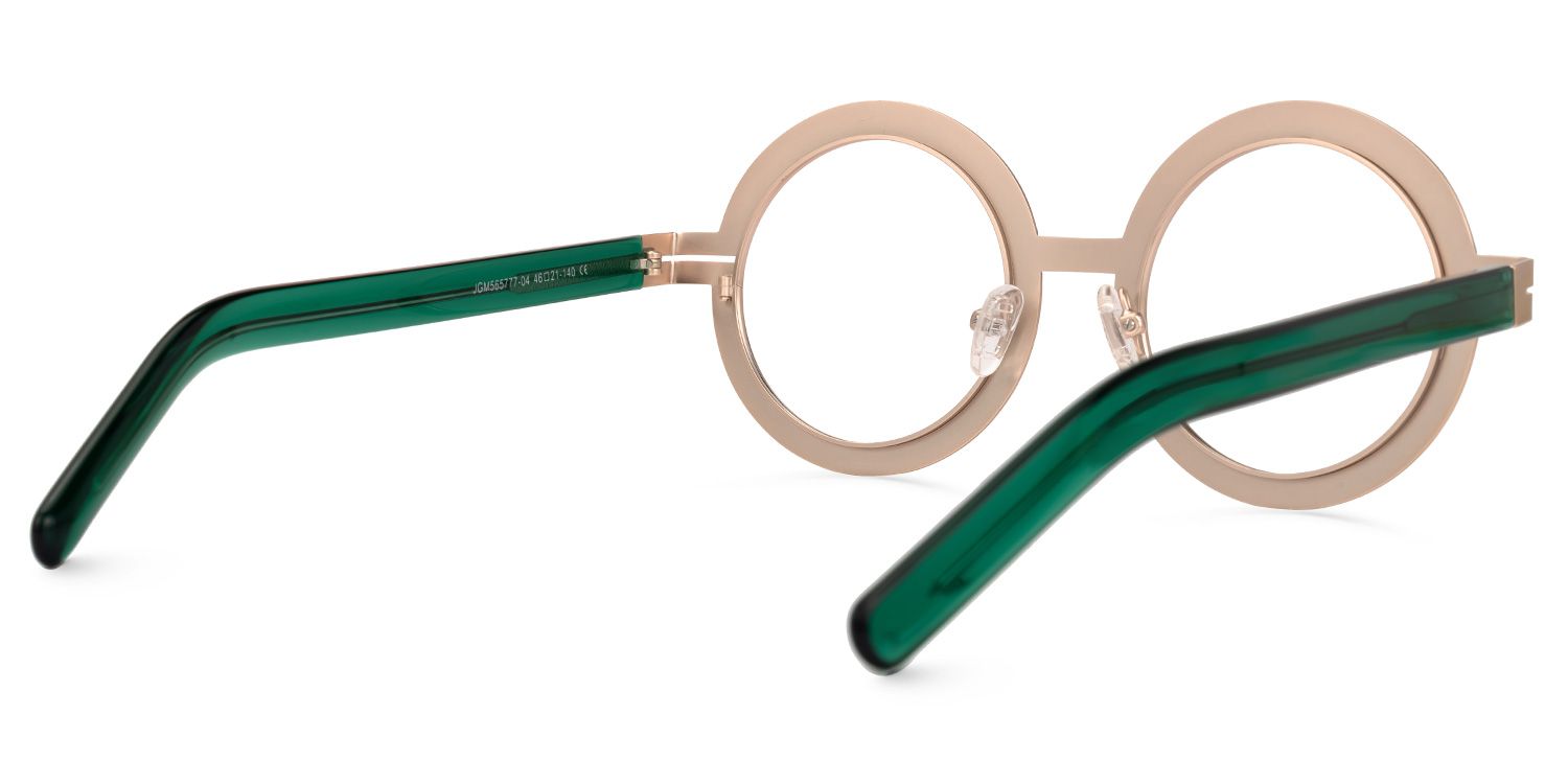 Adino - Round Green/Orange Eyeglasses | Vooglam Side View