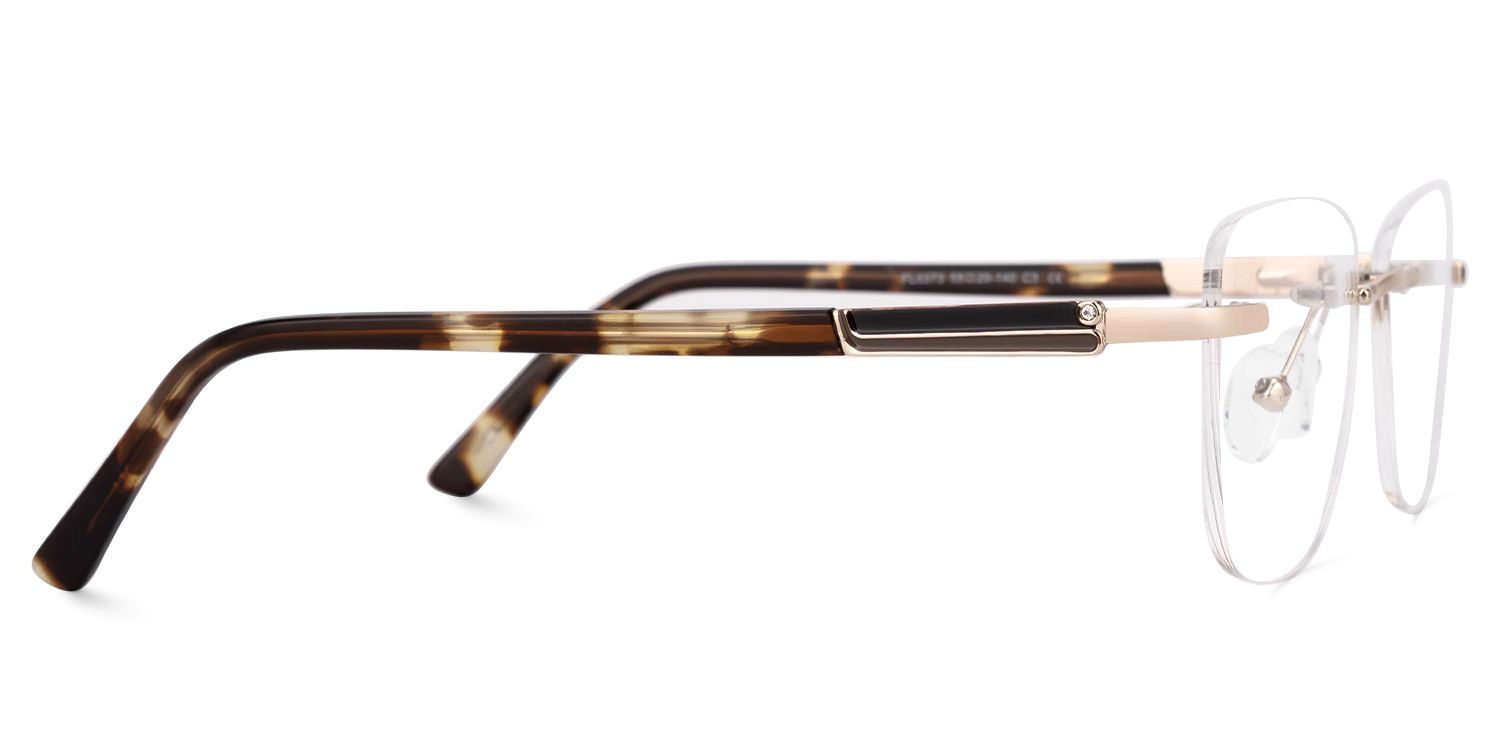 Famke - Rectangle Gold Eyeglasses product detail 4