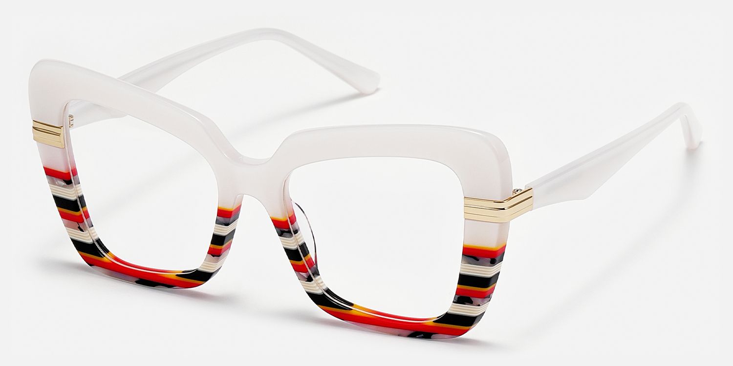 Nadda - Square Two-tone Eyeglasses | Vooglam Front View
