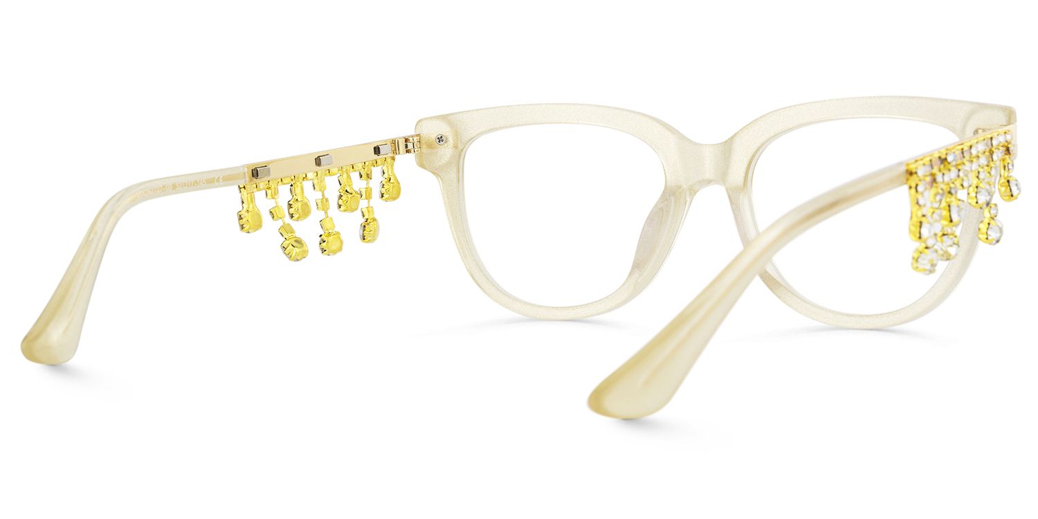 Reverie - Cat Eye Champagne Eyeglasses by Vooglam - Side View