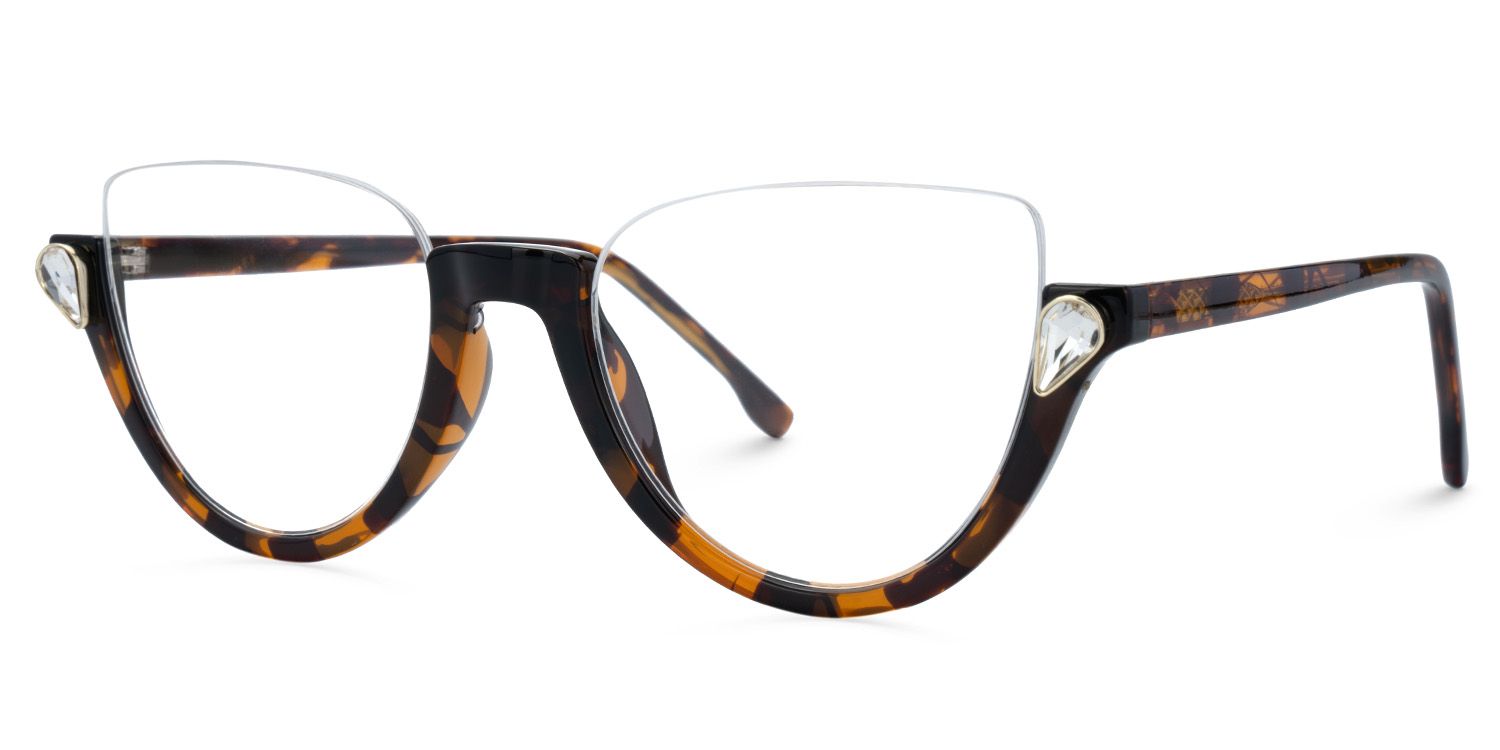 Sylvia - Cat Eye Tortoise Eyeglasses | Vooglam Front View