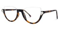 Sylvia - Cat Eye Tortoise Eyeglasses | Vooglam Front View