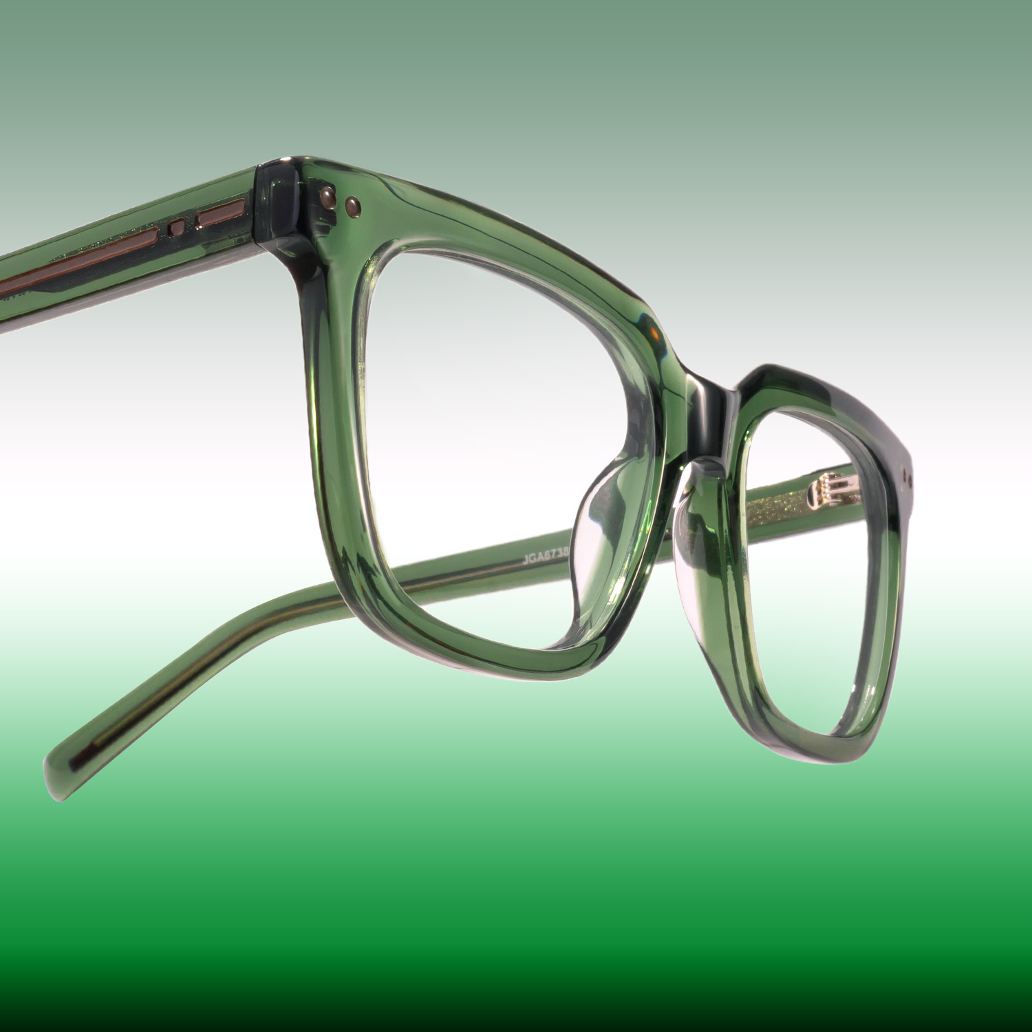 Remix - Rectangle Green Eyeglasses - 1