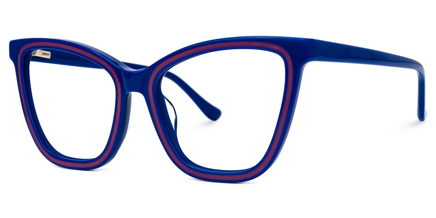 Daquan - Butterfly Blue Eyeglasses | Vooglam Front View
