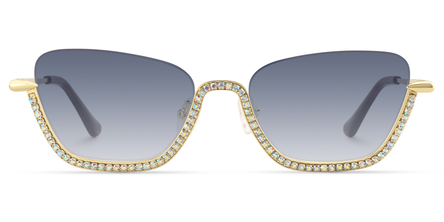 Viva - Cat Eye Gold Sunglasses - 1