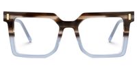 Nadie - Square Brown/Blue Eyeglasses | Vooglam Angle View