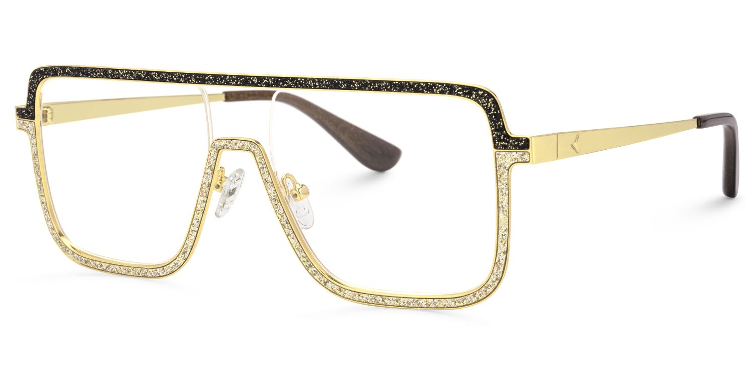 Padraic - Aviator Gold Eyeglasses | Vooglam Front View