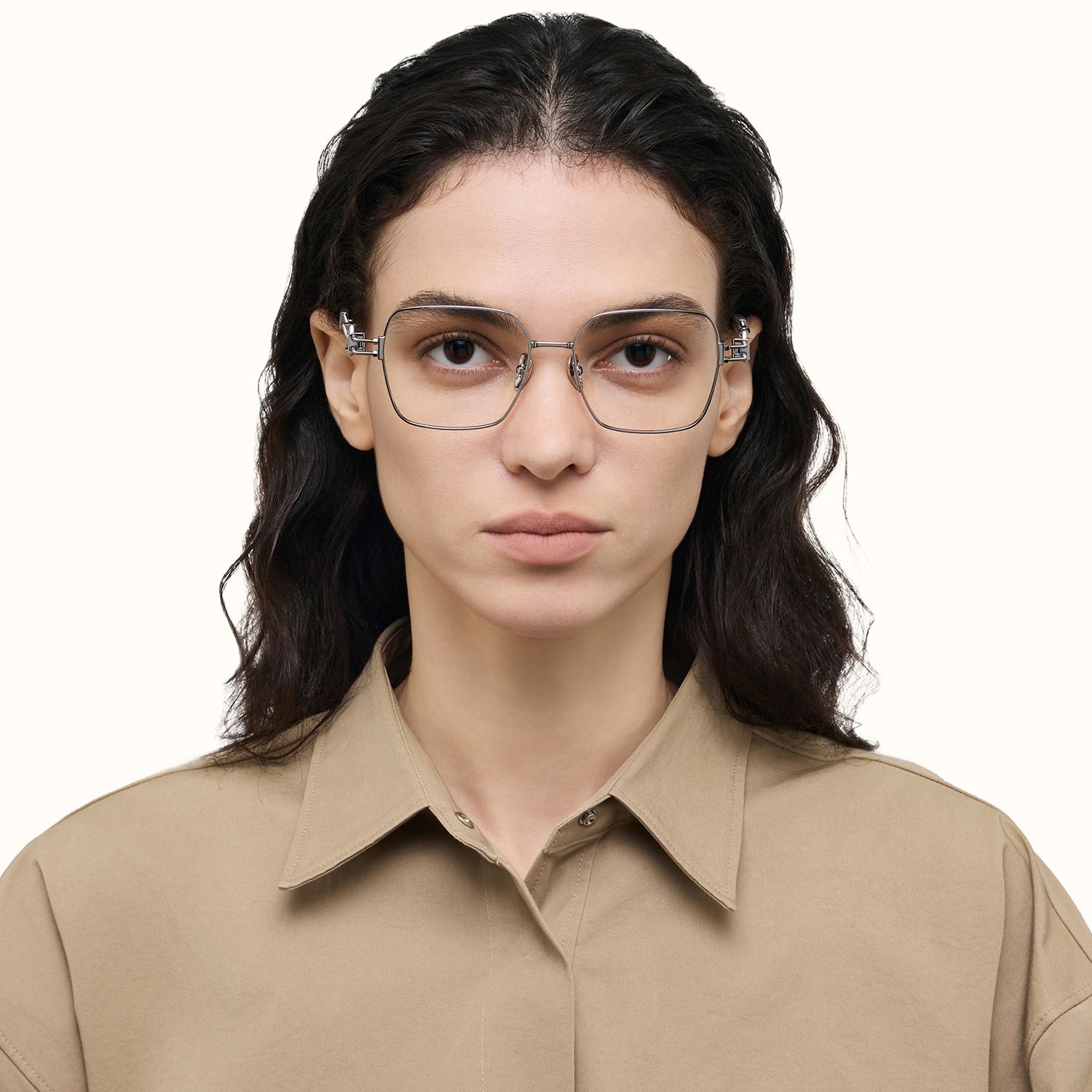 The Architect - Gunmetal Carabiner Glasses | Vooglam On Model 1