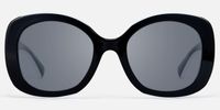 Athina - Round Black Sunglasses | Vooglam Angle View