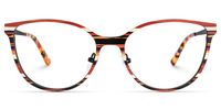 Maina - Round Red Eyeglasses | Vooglam Angle View