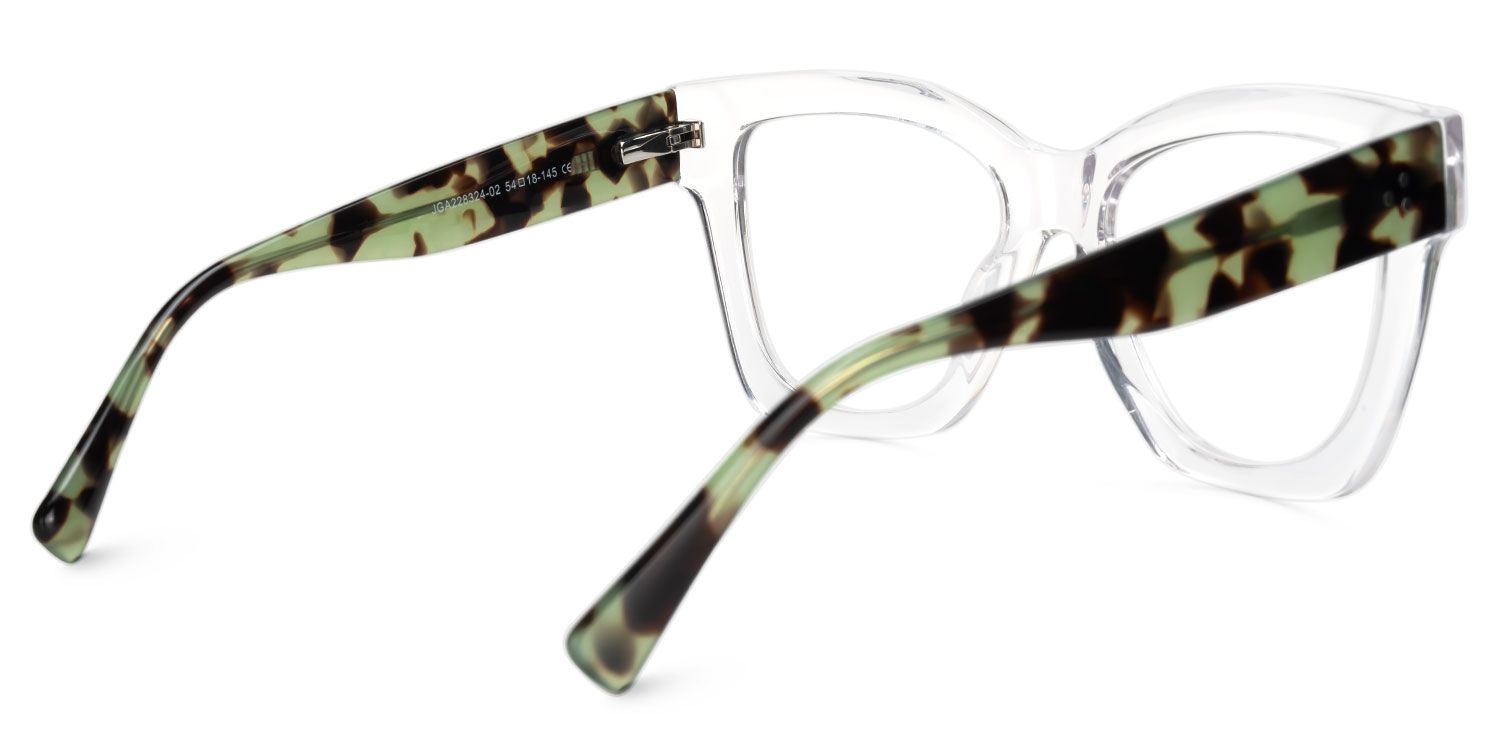 Clara - Square Crystal Eyeglasses | Vooglam Side View