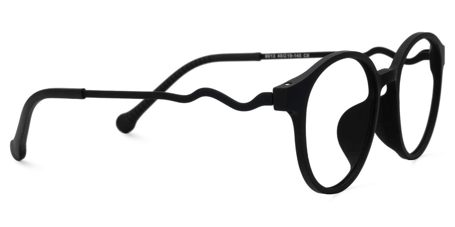 Lahayla - Round Black Eyeglasses by Vooglam - Product View 4