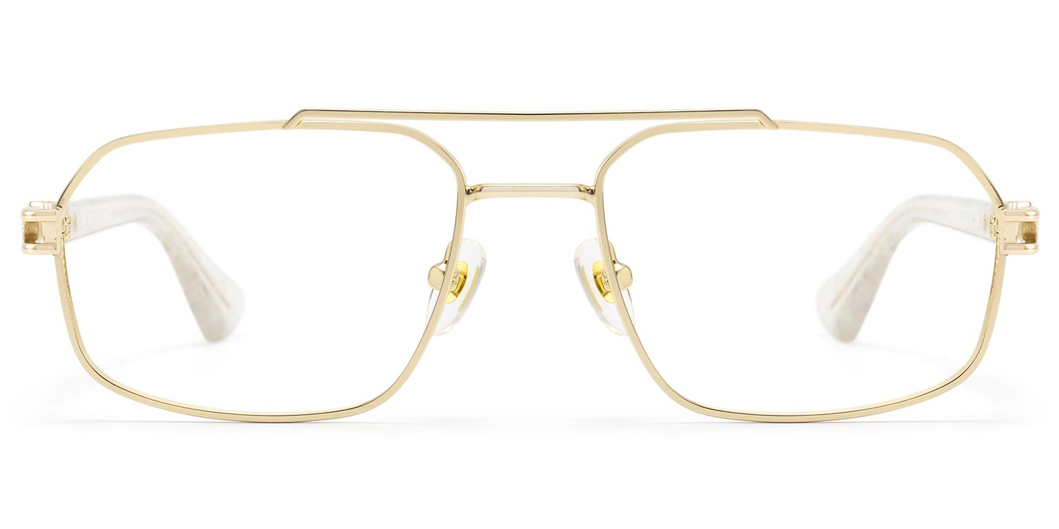 Lacey - Iconic Thin Aviator Gold Eyeglasses | Vooglam Product Details 1