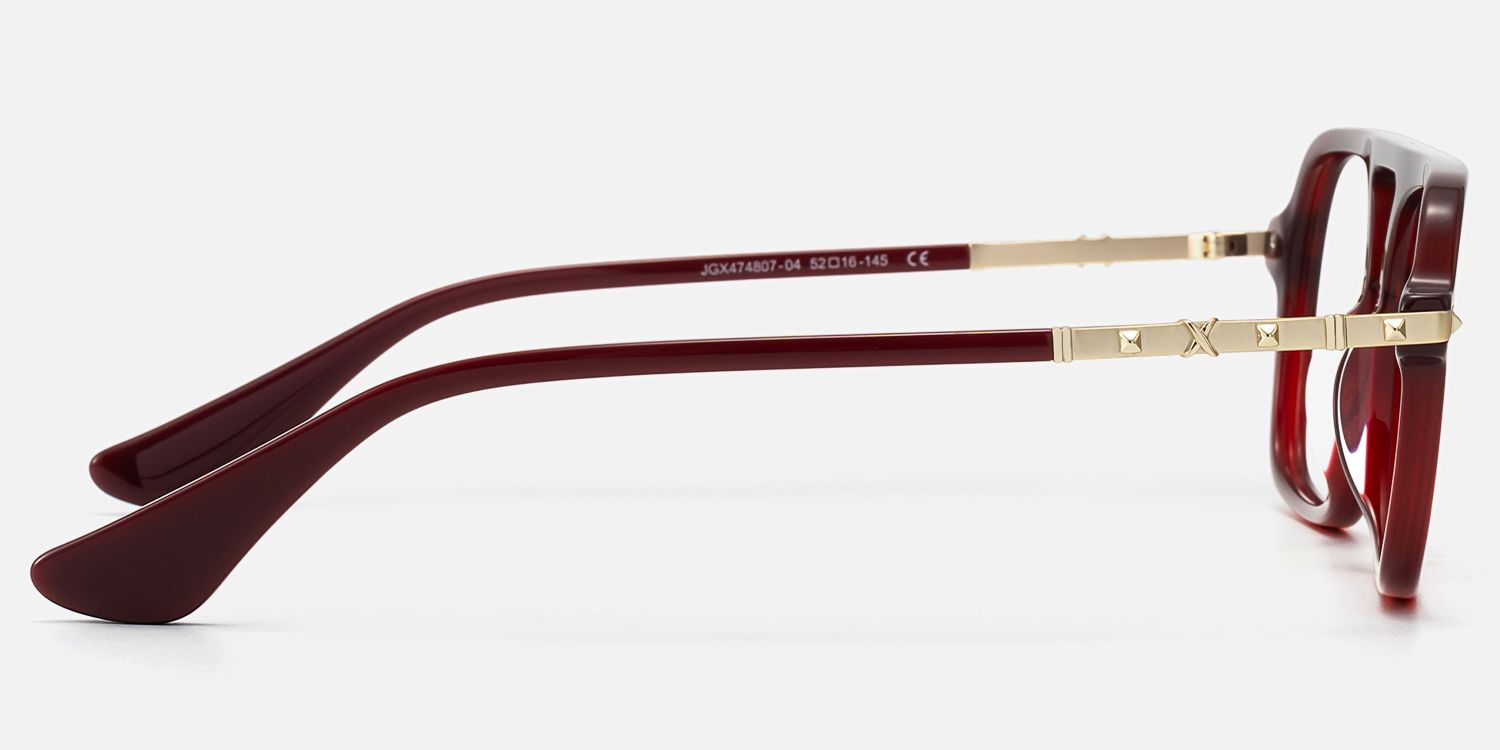 Marfa - Timeless Red Aviator Eyeglasses | Vooglam Side View