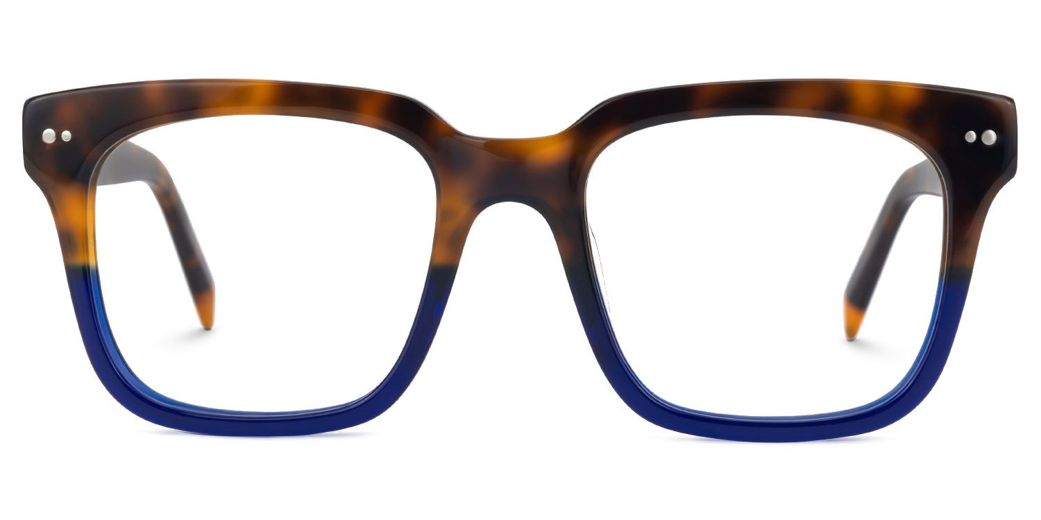 Elisedd - Square Blue/Tortoise Eyeglasses | Vooglam Angle View