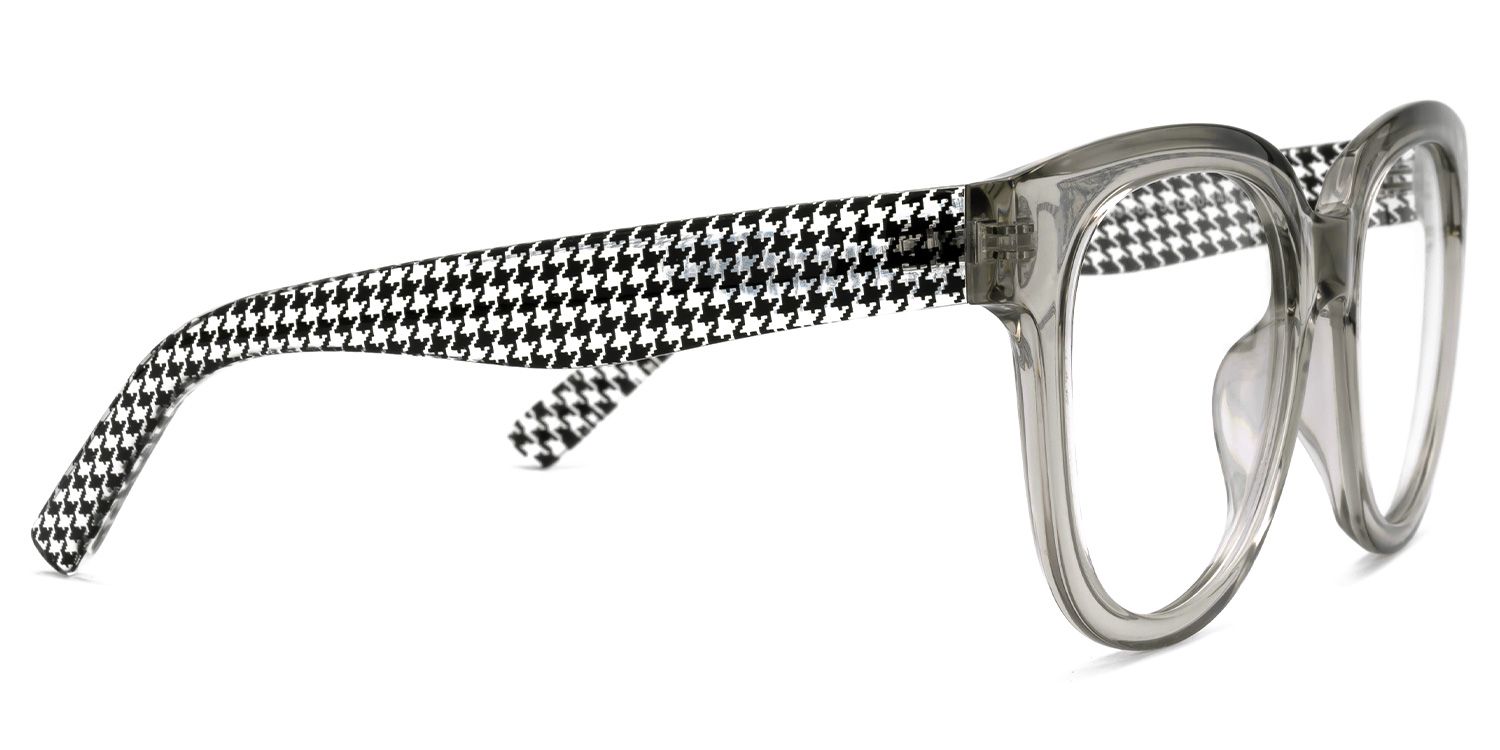 Vernetta - Square Grey Eyeglasses Translucent Frames | Vooglam 4