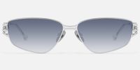 Spine - Geometric Silver Sunglasses | Vooglam Angle View