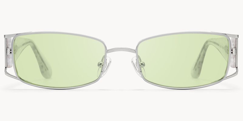 Wren - Rectangle Silver Sunglasses