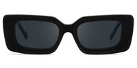Kadmiel - Rectangle Black Prescription Sunglasses | Vooglam Angle View