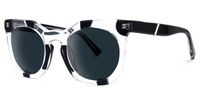 Deiondre - Round Crystal/Black Sunglasses | Vooglam Front View