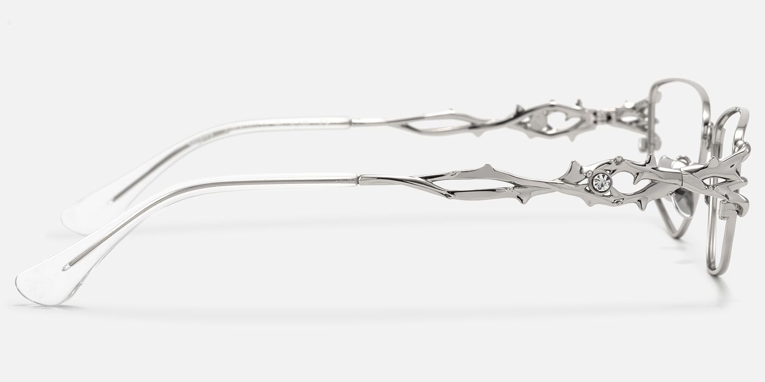 Spine - Geometric Silver Eyeglasses product detail 3