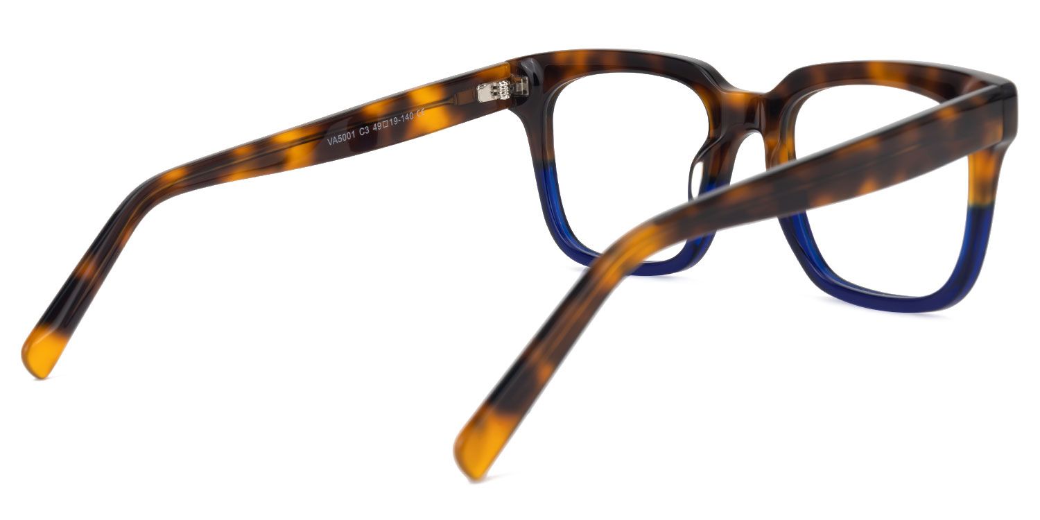 Elisedd - Square Blue/Tortoise Eyeglasses | Vooglam Side View