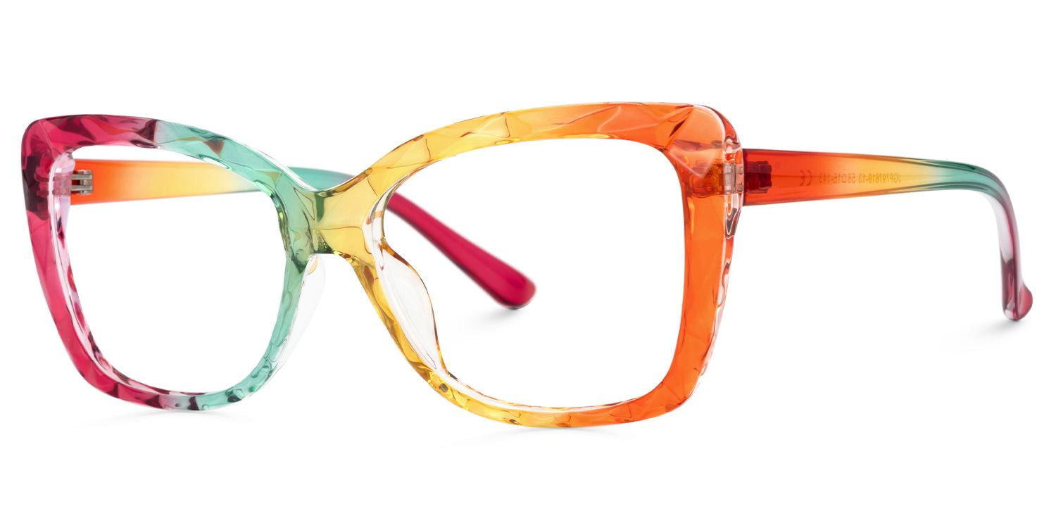 Letitia - Rectangle Multicolor Eyeglasses | Vooglam Front View