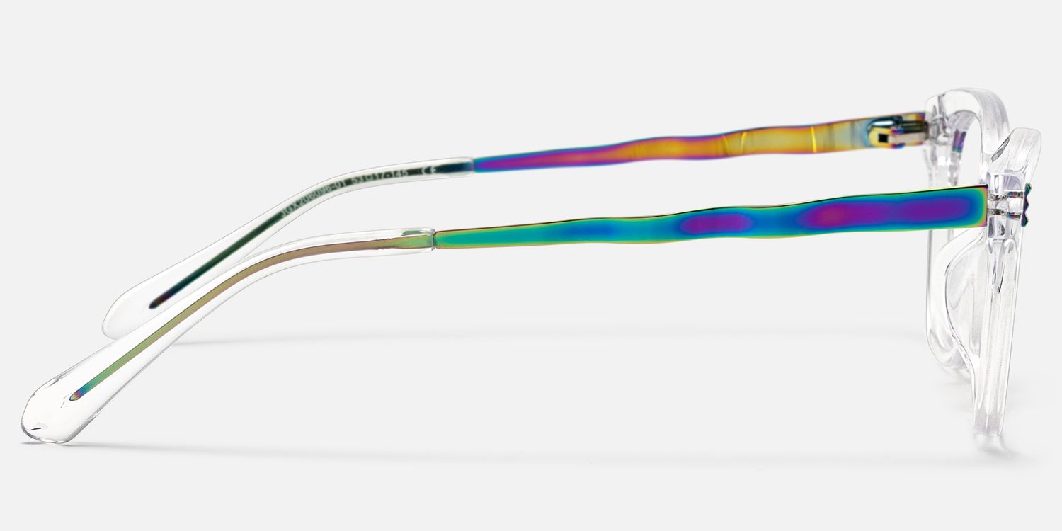 Hype - Square Transparent Eyeglasses | Vooglam Side View