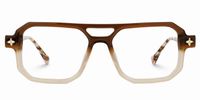 Gaetano - Aviator Brown Eyeglasses | Vooglam Angle View