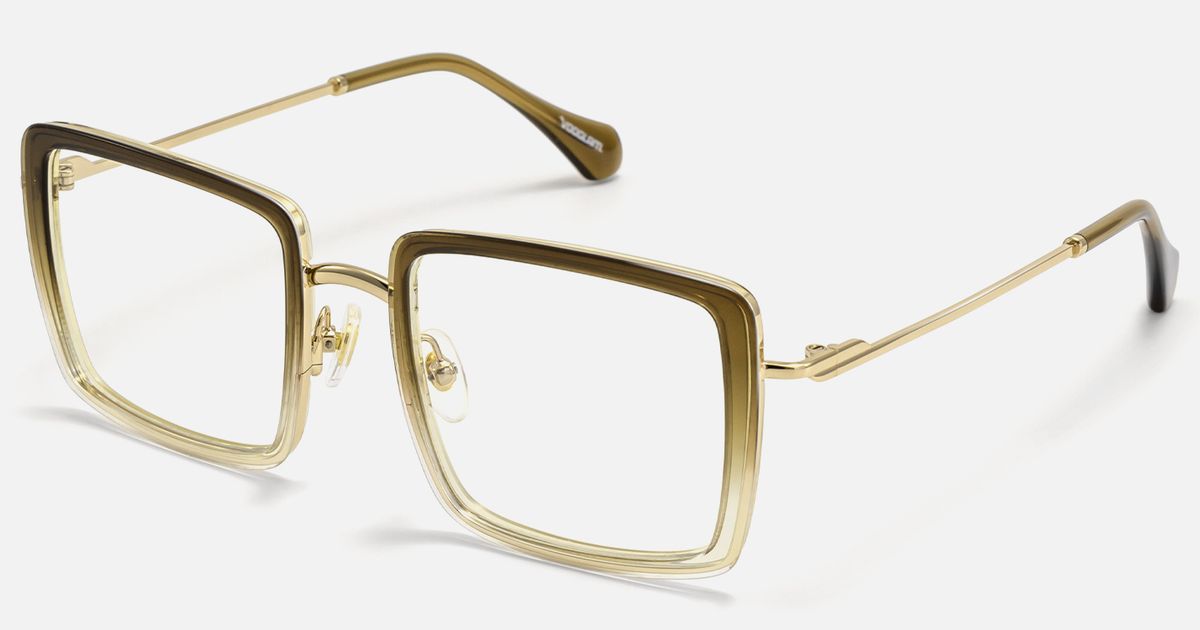 Harmony - Square Brown Eyeglasses | Vooglam