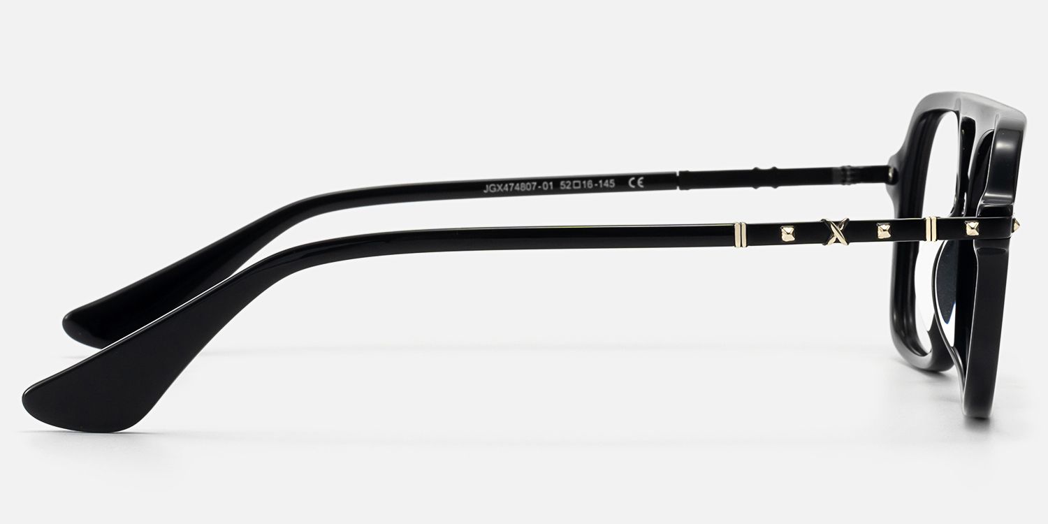 Marfa - Boho Chic Aviator Black Eyeglasses | Vooglam Side View