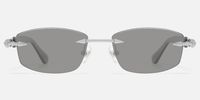 Fracture - Light Grey Tint Rimless Sunglasses | Vooglam Angle View