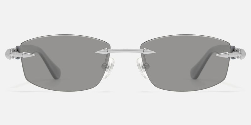 Fracture - Light Grey Tint Rimless Sunglasses | Vooglam