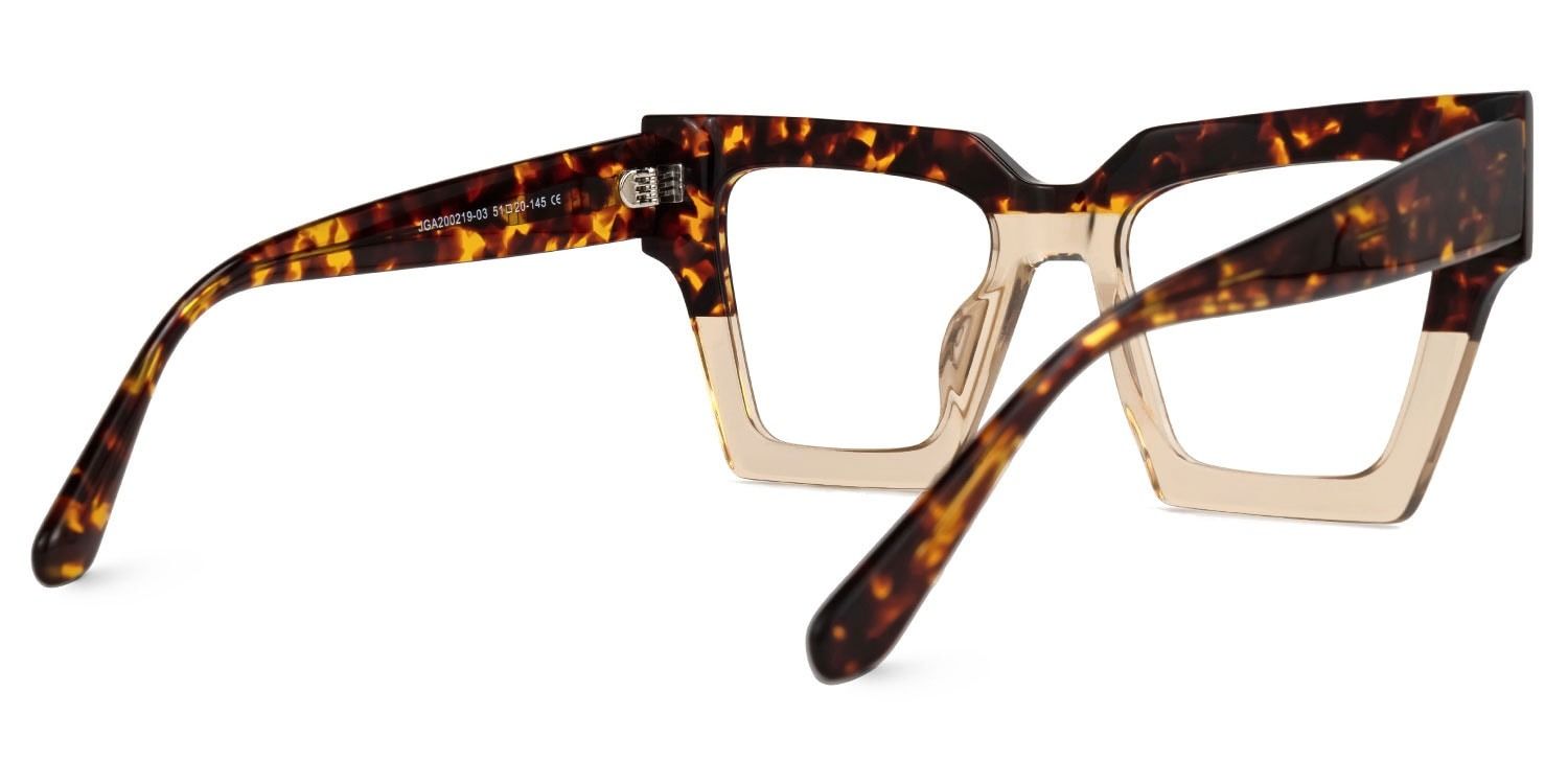 Eleora - Square Brown/Tortoise Eyeglasses | Vooglam Side View