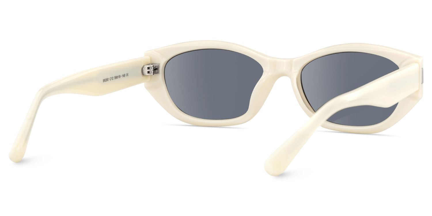 Reign - Geometric White Sunglasses | Vooglam Side View