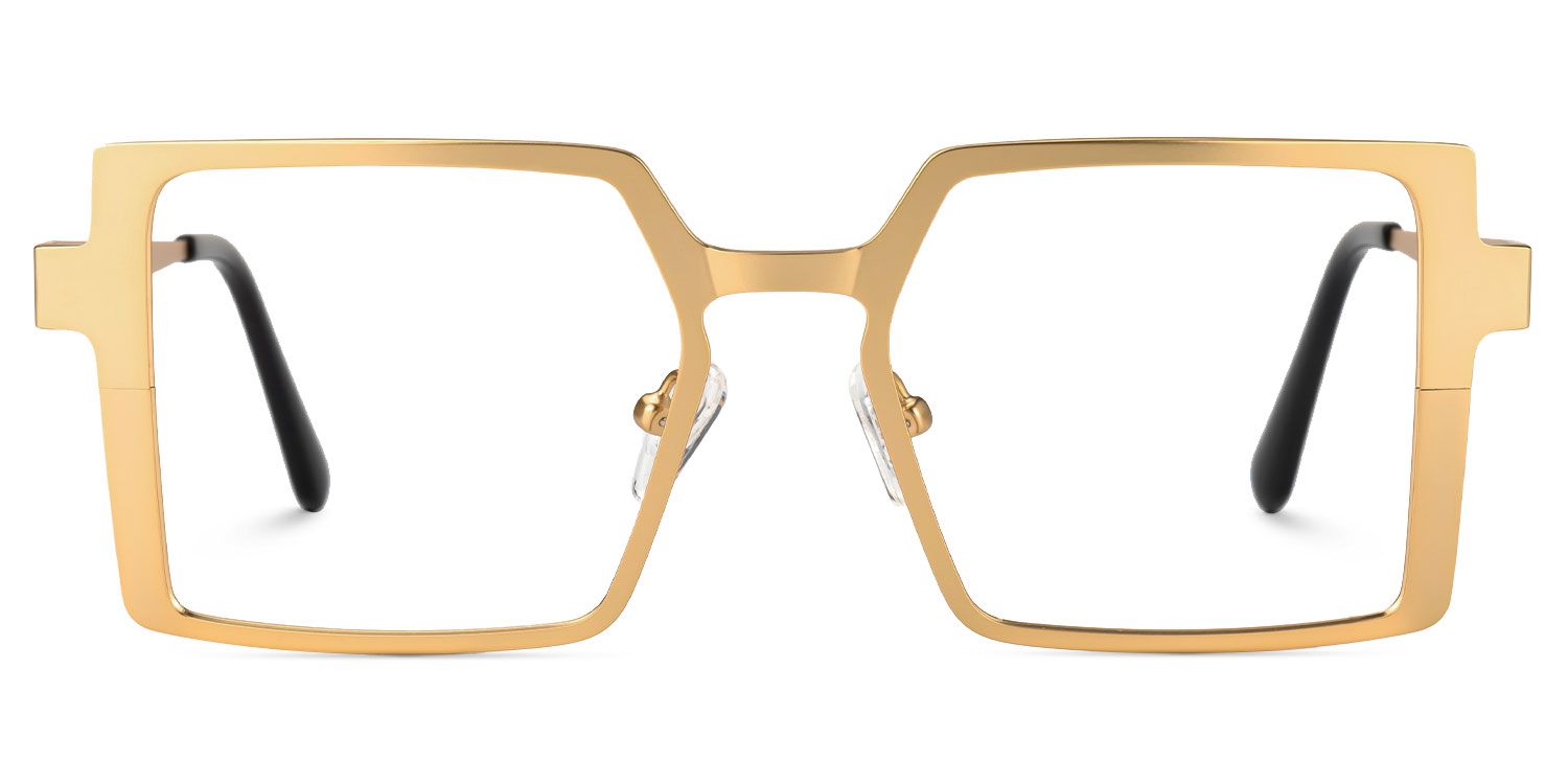 Elowen - Rectangle Gold Eyeglasses | Vooglam Angle View