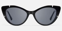 Slay - Cat Eye Black Sunglasses | Vooglam Angle View
