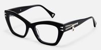 Manon - Cat Eye Black Eyeglasses | Vooglam Front View